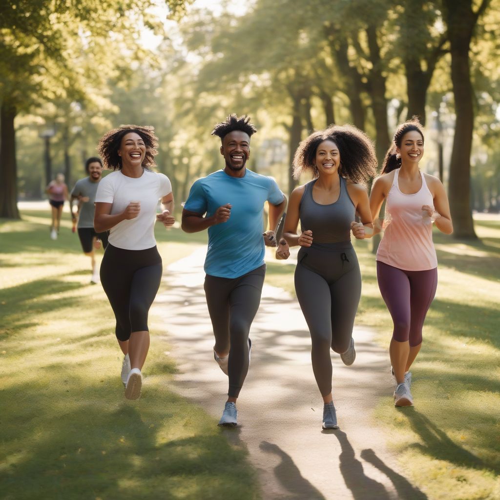 People exercising outdoors